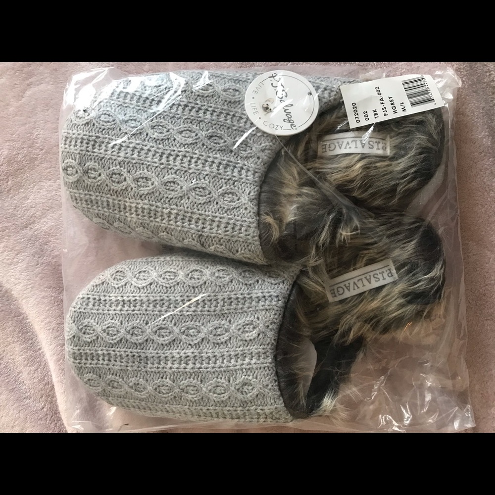 PJ Salvage Faux Trim Cable Slippers - Picture 2 of 3